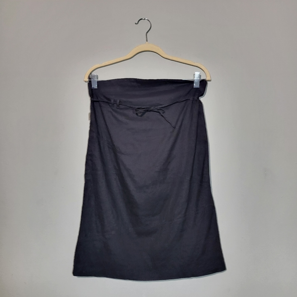 NOPPIES Maternity Black Linen Blend Knee Length Skirt Size M